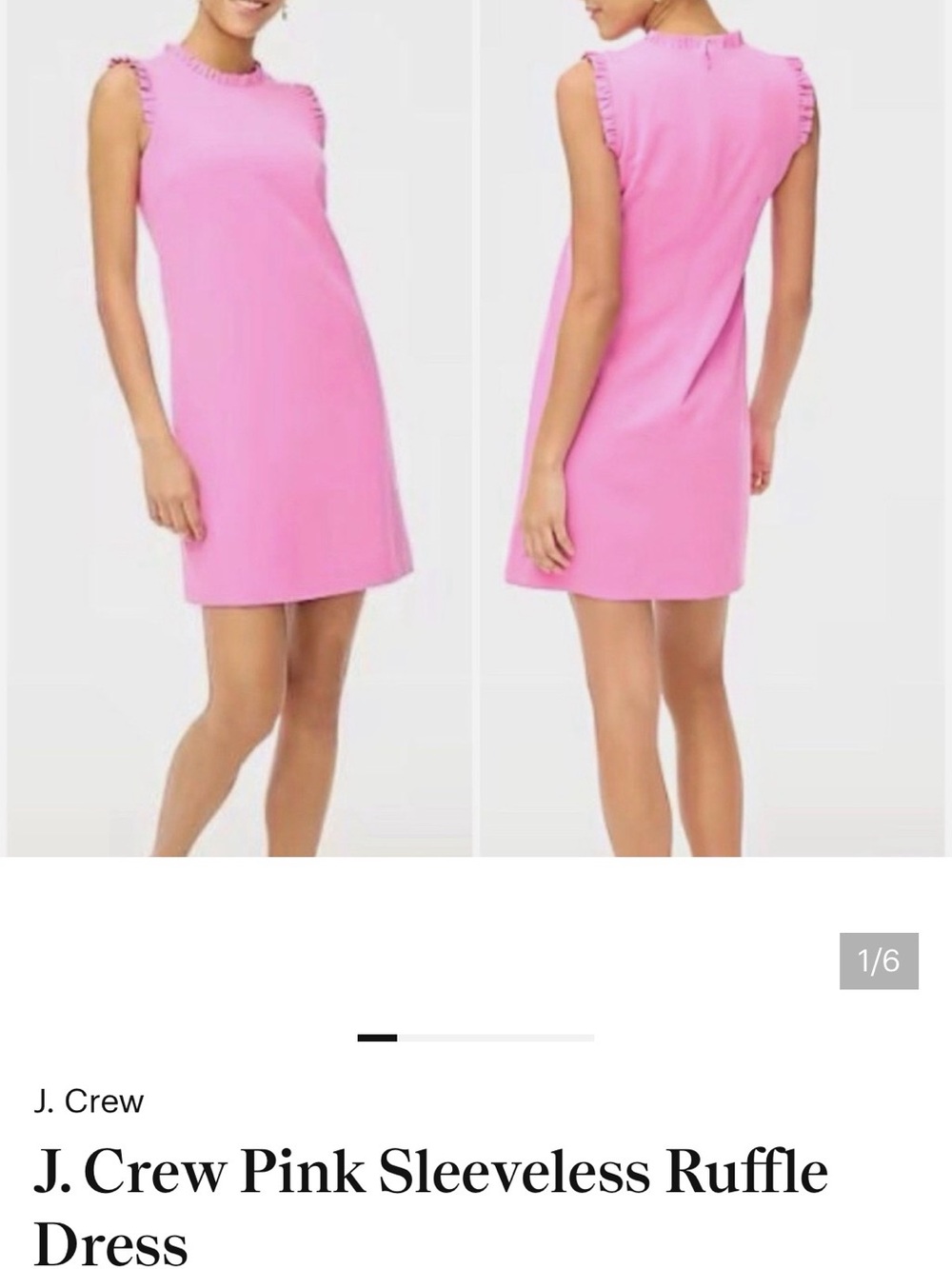 J. Crew Pink Ruffle-Trim Sleeveless Mini Dress